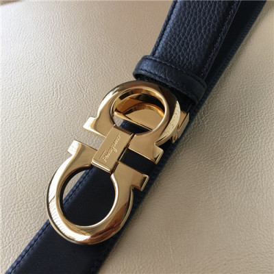 Salvatore Ferragamo 2021 Men's Leather Belt,3.5cm,FERBT0082 - 페라가모 2021 남성용 레더 벨트,3.5cm,블랙