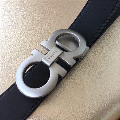 Salvatore Ferragamo 2021 Men's Leather Belt,3.5cm,FERBT0083 - 페라가모 2021 남성용 레더 벨트,3.5cm,블랙
