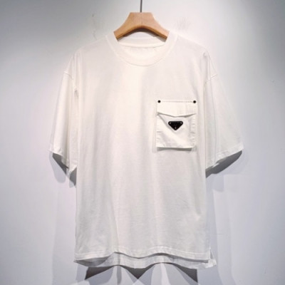 Prada  Mens Basic Logo Short Sleeved Tshirts White - 프라다 2021 남성 베이직 로고 폴로 반팔티 Pra02293x Size(s - 2xl) 화이트
