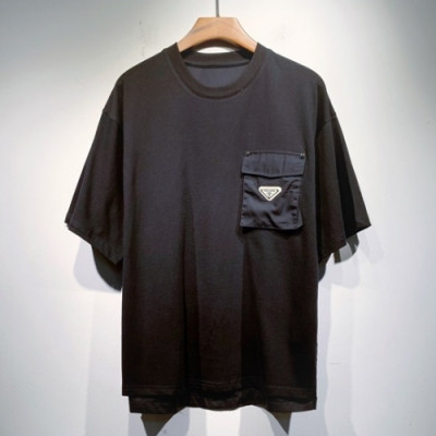 Prada  Mens Basic Logo Short Sleeved Tshirts Black - 프라다 2021 남성 베이직 로고 폴로 반팔티 Pra02294x Size(s - 2xl) 블랙