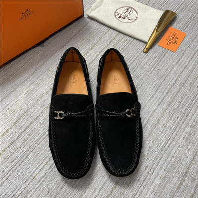 Hermes 2021 Men's Leather Loafer,HERS0471 - 에르메스 2021 남성용 레더 로퍼,Size(240-270),블랙