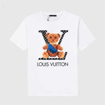 [추천템]Louis vuitton  Mm/Wm Logo Short Sleeved Tshirts White - 루이비통 2021 남/녀 로고 반팔티 Lou02961x Size(xs - l) 화이트