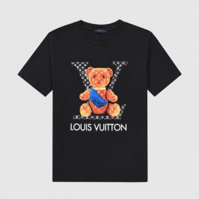 Louis vuitton  Mm/Wm Logo Short Sleeved Tshirts Black - 루이비통 2021 남/녀 로고 반팔티 Lou02962x Size(xs - l) 블랙