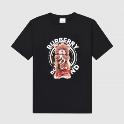 Burberry  Mm/Wm Logo Cotton Short Sleeved Tshirts Black - 버버리 2021 남/녀 로고 코튼 반팔티 Bur03891x Size(xs - l) 블랙
