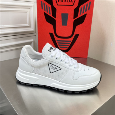 Prada 2021 Men's Leather Sneakers,PRAS0794 - 프라다 2021 남성용 레더 스니커즈,Size(240-270),화이트
