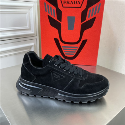Prada 2021 Men's Leather Sneakers,PRAS0795 - 프라다 2021 남성용 레더 스니커즈,Size(240-270),블랙