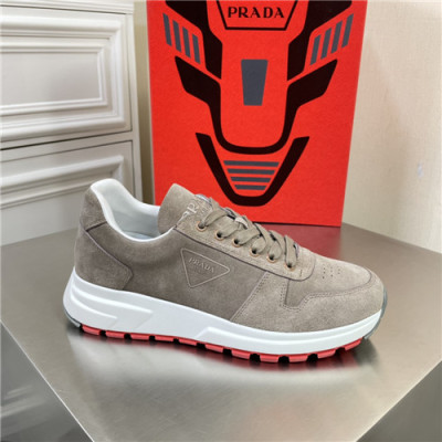 Prada 2021 Men's Leather Sneakers,PRAS0796 - 프라다 2021 남성용 레더 스니커즈,Size(240-270),카키
