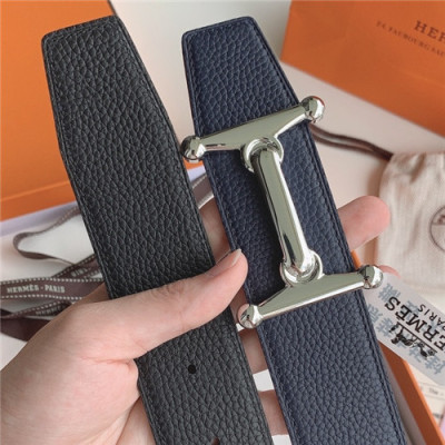 Hermes 2021 Men's Leather Belt,3.8cm,HERBT0148 - 에르메스 2021 남성용 레더 벨트,3.8cm,네이비