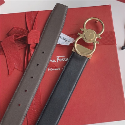 Salvatore Ferragamo 2021 Men's Leather Belt,3.5cm,FERBT0092 - 페라가모 2021 남성용 레더 벨트,3.5cm,블랙