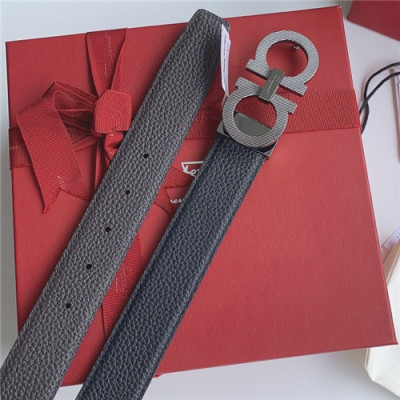 Salvatore Ferragamo 2021 Men's Leather Belt,3.5cm,FERBT0094 - 페라가모 2021 남성용 레더 벨트,3.5cm,블랙