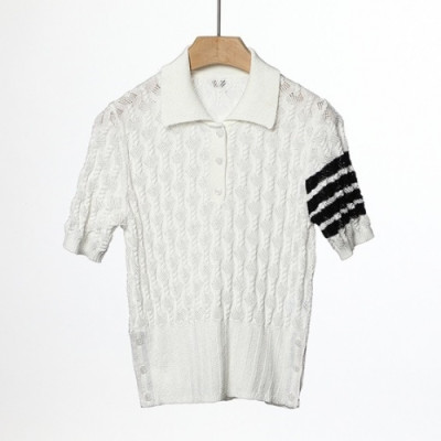 Thom Browne  Womens Strap Polo Short-sleeved Tshirts White - 톰브라운 2021 여성 스트랩 폴로 반팔티 Thom01282x Size(Free) 화이트