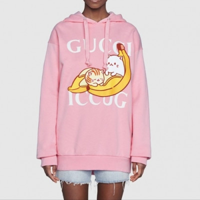 Gucci  Mm/wm Logo Casual Oversize Cotton Hoodie Pink- 구찌 2021 남/녀 로고 캐쥬얼 오버사이즈 코튼 후드티 Guc03795x Size(s - l) 핑크