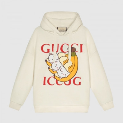 Gucci  Mm/wm Logo Casual Oversize Cotton Hoodie Ivory - 구찌 2021 남/녀 로고 캐쥬얼 오버사이즈 코튼 후드티 Guc03796x Size(s - l) 아이보리