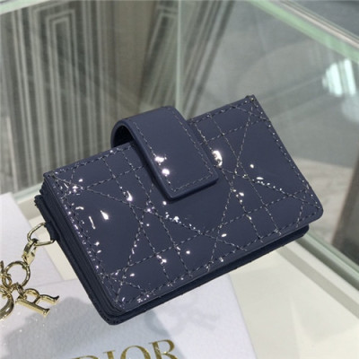 Dior 2021 Women's Leather Card Purse,10.5cm,DIOW0025 - 디올 2021 여성용 레더 카드퍼스,10.5cm,네이비