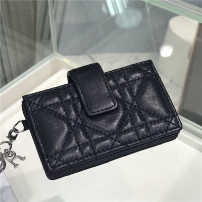 Dior 2021 Women's Leather Card Purse,10.5cm,DIOW0029 - 디올 2021 여성용 레더 카드퍼스,10.5cm,블랙