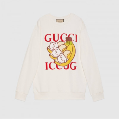 Gucci  Womens  Logo Crew-neck Cotton Tshirts Ivory - 구찌 2021 여성 로고 코튼 크루넥 코튼 긴팔티 Guc03800x Size(s - l) 아이보리