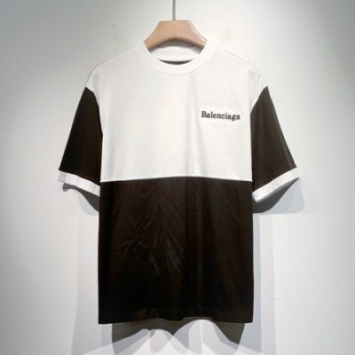 Balenciaga  Mm/Wm Logo Cotton Short Sleeved Tshirts Black - 발렌시아가 2021 남/녀 로고 코튼 반팔티 Bal01079x Size(s - 2xl) 블랙