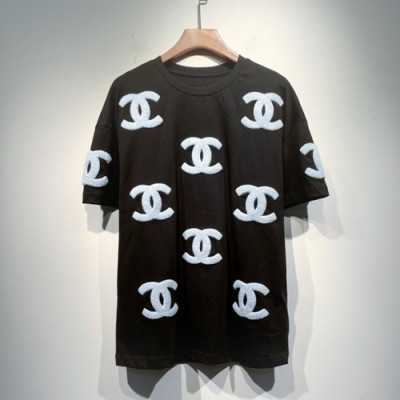 Chanel  Mm/Wm 'CC' Logo Cotton Short Sleeved Tshirts Black - 샤넬 2021 남/녀 'CC'로고 코튼 반팔티 Cnl0713x Size(s - 2xl) 블랙