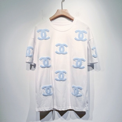 Chanel  Mm/Wm 'CC' Logo Cotton Short Sleeved Tshirts White - 샤넬 2021 남/녀 'CC'로고 코튼 반팔티 Cnl0714x Size(s - 2xl) 화이트
