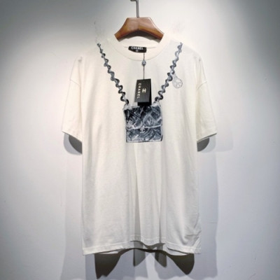 Chanel  Mm/Wm 'CC' Logo Cotton Short Sleeved Tshirts White - 샤넬 2021 남/녀 'CC'로고 코튼 반팔티 Cnl0715x Size(s - 2xl) 화이트