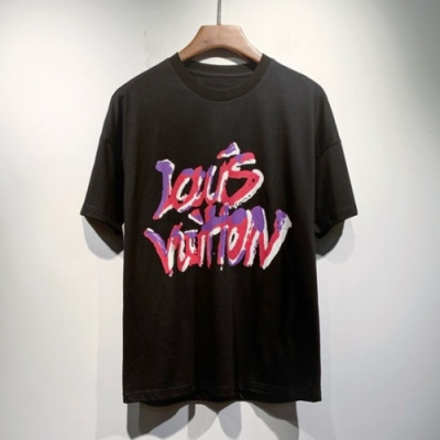 Louis vuitton  Mm/Wm Logo Short Sleeved Tshirts Black - 루이비통 2021 남/녀 로고 반팔티 Lou02993x Size(s - 2xl) 블랙