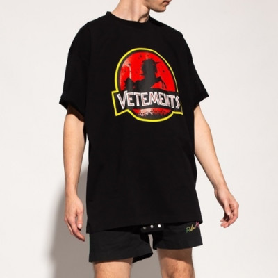 [매장판]Vetements  Mm/Wm Printing Logo Cotton Short Sleeved Oversize Tshirts Black - 베트멍 2021 남/녀 프린팅 로고 코튼 오버사이즈 반팔티 Vet0156x Size(s - xl) 블랙