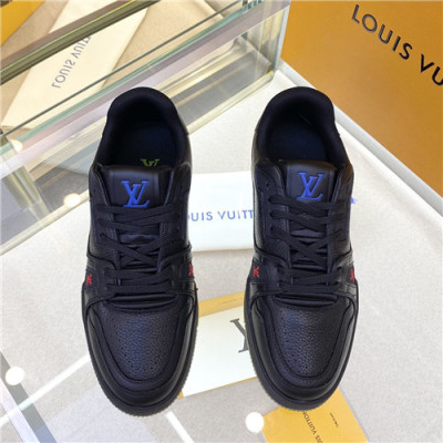 Louis Vuitton 2021 Men's Leather Sneakers,LOUS2122 - 루이비통 2021 남성용 레더 스니커즈,Size(240-270),블랙