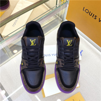 Louis Vuitton 2021 Men's Leather Sneakers,LOUS2123 - 루이비통 2021 남성용 레더 스니커즈,Size(240-270),블랙