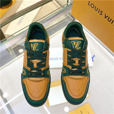 Louis Vuitton 2021 Men's Leather Sneakers,LOUS2124 - 루이비통 2021 남성용 레더 스니커즈,Size(240-270),옐로우