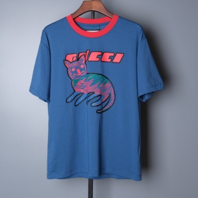 Gucci  Mm/Wm Logo Short Sleeved Tshirts Blue - 구찌 2021 남/녀 로고 반팔티 Guc03821x Size(m - 3xl) 블루