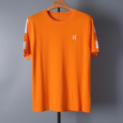 Hermes  Mens Crew-neck Short Sleeved Tshirts Orange - 에르메스 2021 남성 크루넥 반팔티 Her0665x Size(m - 3xl) 오렌지