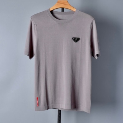 Prada  Mens Basic Logo Short Sleeved Tshirts Gray - 프라다 2021 남성 베이직 로고 폴로 반팔티 Pra02304x Size(m - 3xl) 그레이