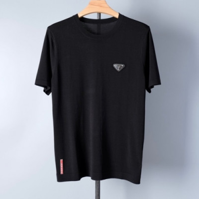 Prada  Mens Basic Logo Short Sleeved Tshirts Black - 프라다 2021 남성 베이직 로고 폴로 반팔티 Pra02305x Size(m - 3xl) 블랙