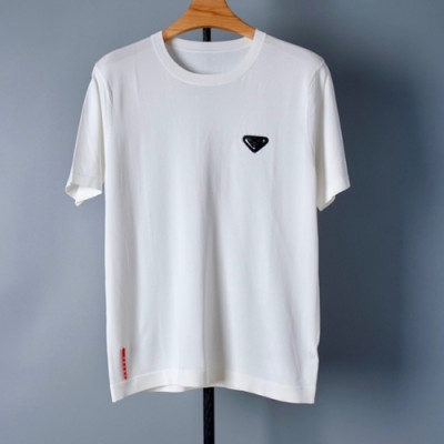 Prada  Mens Basic Logo Short Sleeved Tshirts White - 프라다 2021 남성 베이직 로고 폴로 반팔티 Pra02306x Size(m - 3xl) 화이트