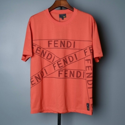 Fendi  Mens Logo Casual Short Sleeved Tshirts Orange - 펜디 2021 남성 로고 캐쥬얼 코튼 반팔티 Fen0990x Size(m - 3xl) 오렌지