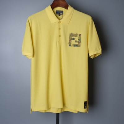 Fendi  Mens Logo Casual Short Sleeved Tshirts Yellow - 펜디 2021 남성 로고 캐쥬얼 코튼 반팔티 Fen0994x Size(m - 3xl) 옐로우
