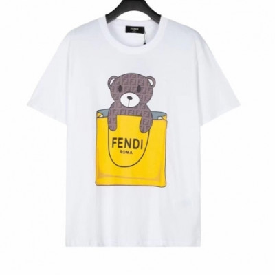 Fendi  Mm/Wm Logo Casual Short Sleeved Tshirts White - 펜디 2021 남/녀 로고 캐쥬얼 코튼 반팔티 Fen0995x Size(xs - l) 화이트