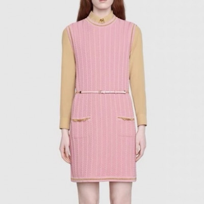 Gucci  Ladies Luxury Cotton One-pieces - 구찌 2021 여성 럭셔리 코튼 원피스 Guc03825x Size(s - l) 핑크