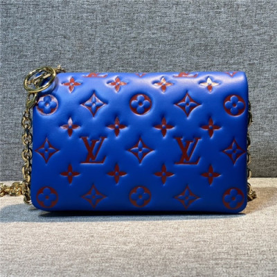 [럭셔리한]Louis Vuitton 2021 Women's Leather Shoulder Bag,20cm,LOUB2410 - 루이비통 2021 여성용 레더 숄더백,20cm,블루