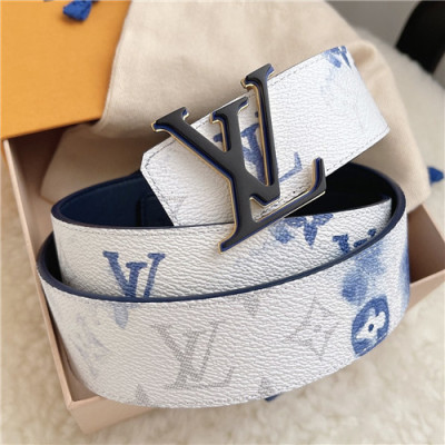 Louis Vuitton 2021 Men's Leather Belt,4.0cm,LOUBT0204 - 루이비통 2021 남성용 레더 벨트,4.0cm,화이트