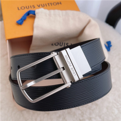 Louis Vuitton 2021 Men's Leather Belt,3.5cm,LOUBT0209 - 루이비통 2021 남성용 레더 벨트,3.5cm,블랙