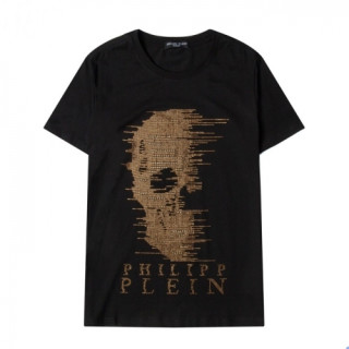 Philipp-plein  Mens Logo Cotton Short Sleeved Tshirts Black - 필립플레인 2021 남성 로고 코튼 반팔티 Phi0140x Size(s - 2xl) 블랙