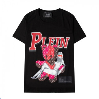 Philipp-plein  Mens Logo Cotton Short Sleeved Tshirts Black - 필립플레인 2021 남성 로고 코튼 반팔티 Phi0145x Size(s - 2xl) 블랙