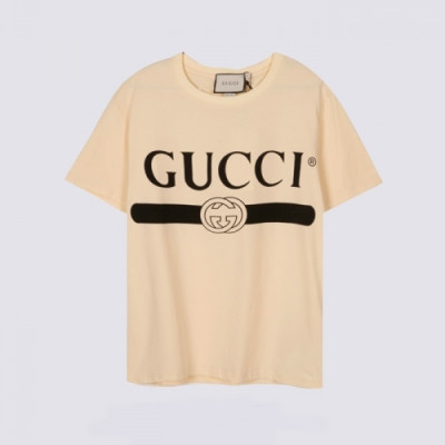 Gucci  Mm/Wm Logo Short Sleeved Tshirts Ivory - 구찌 2021 남/녀 로고 반팔티 Guc03828x Size(s - 2xl) 아이보리