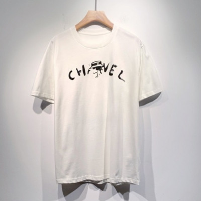 Chanel  Mm/Wm 'CC' Logo Cotton Short Sleeved Tshirts White - 샤넬 2021 남/녀 'CC'로고 코튼 반팔티 Cnl0719x Size(s - 2xl) 화이트
