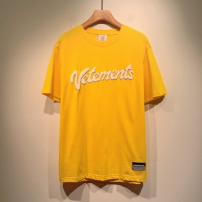 Vetements  Mm/Wm Printing Logo Cotton Short Sleeved Oversize Tshirts Yellow - 베트멍 2021 남/녀 프린팅 로고 코튼 오버사이즈 반팔티 Vet0159x Size(s - 2xl) 옐로우