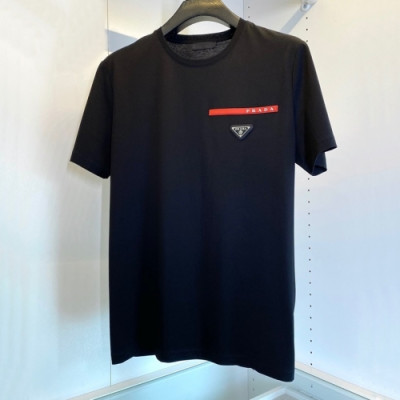 Prada  Mens Basic Logo Short Sleeved Tshirts Black - 프라다 2021 남성 베이직 로고 폴로 반팔티 Pra02307x Size(m - 3xl) 블랙