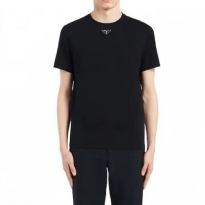Prada  Mens Basic Logo Short Sleeved Tshirts Black - 프라다 2021 남성 베이직 로고 폴로 반팔티 Pra02309x Size(s - 2xl) 블랙