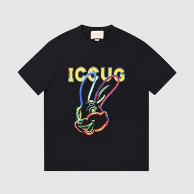 Gucci  Mm/Wm Logo Short Sleeved Tshirts Black - 구찌 2021 남/녀 로고 반팔티 Guc03831x Size(xs - l) 블랙