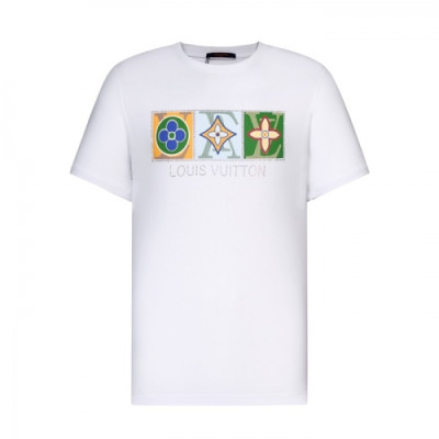 Louis vuitton  Mm/Wm Logo Short Sleeved Tshirts White - 루이비통 2021 남/녀 로고 반팔티 Lou03328x Size(s - xl) 화이트